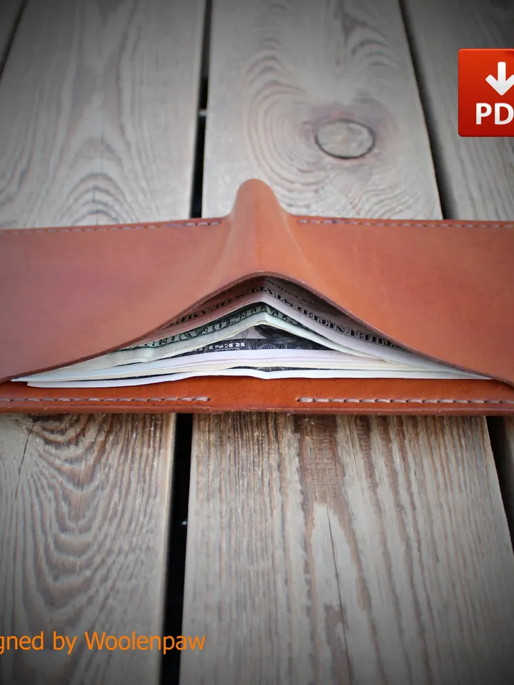 PDF leather template to make a Bi-fold wallet. BF4