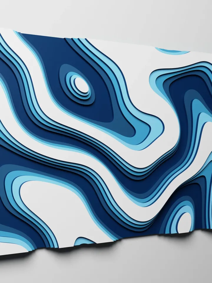 Abstract wall art CNC router files. 3d wall art Arctic waters. laser cutting files. ETP1