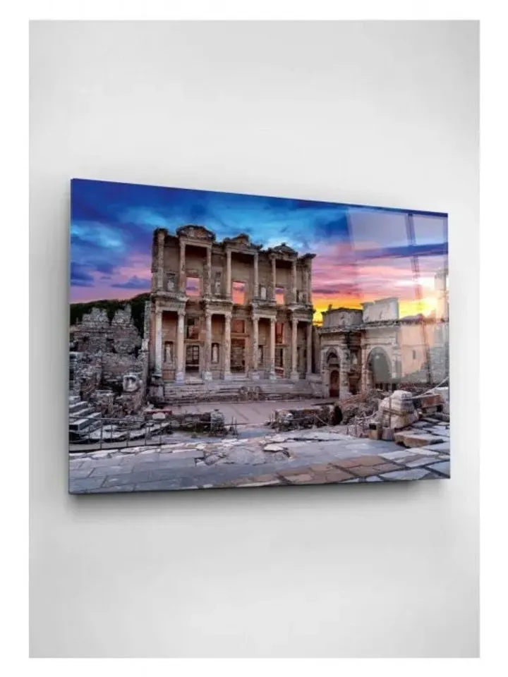 Digi-artNeon Ephesus Ancient City Tempered Glass Printing Wall Art Natural And Vivid Wall Decor,Modern Wall Art,Extra LargeWallArt