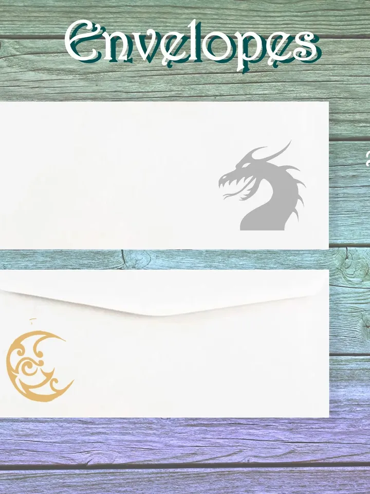 Gold Moon Dragon Stationery Set | Pink Dragon Page | Dragon Letter Paper | Dragon Stationery Set | Dragon Journal | Fantasy Stationery Set