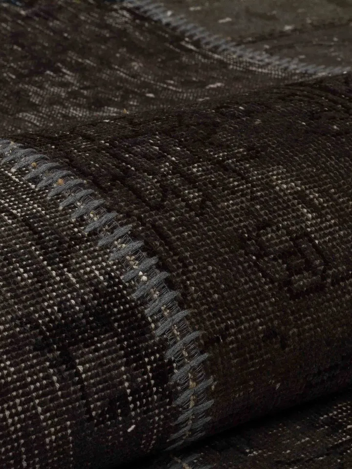 Black Patchwork Kilim Rug, Handmade Turkish Patchwork Rug, 160x230 cm 5,3x7,5 ft ,