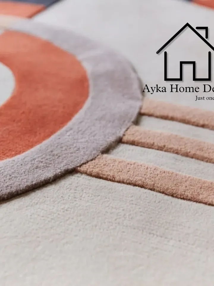 Round Shape Colourful rug Handmade Area Rug Hand Tuft Rugs Modern Rugs for Living Room Rugs Bedroom rug Designer Area Rug