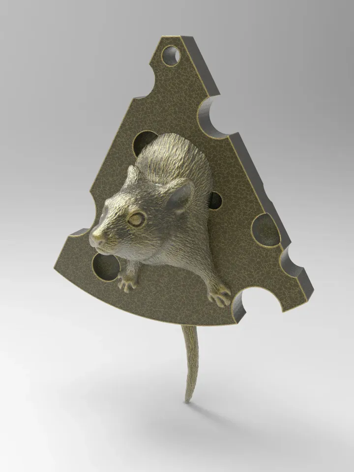 3D Model STL CNC Router file 3dprintable Mouse Pendant