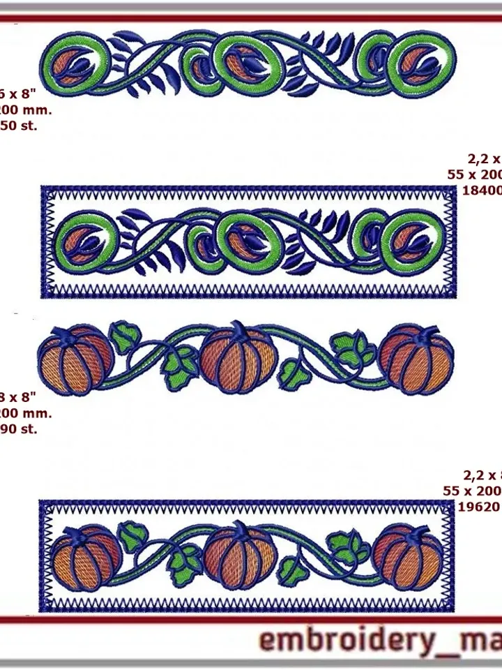 Set of 22 plant machine embroidery designs In the hoop project