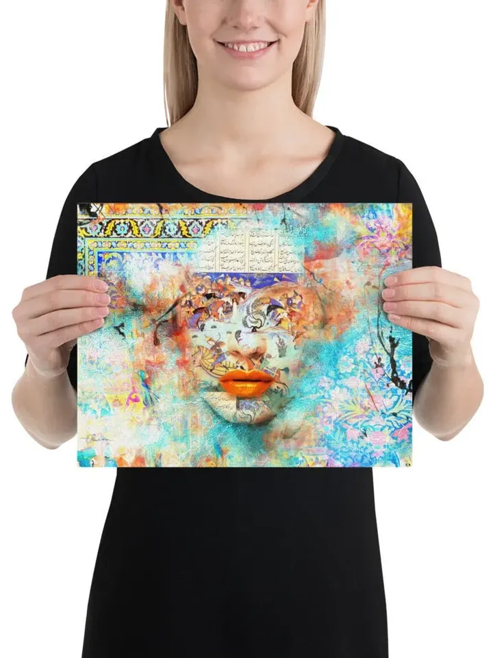 Dance of Colors | Persian Calligraphy Wall Art Poster | Unique Persian Gift | Unframed Art Print Poster