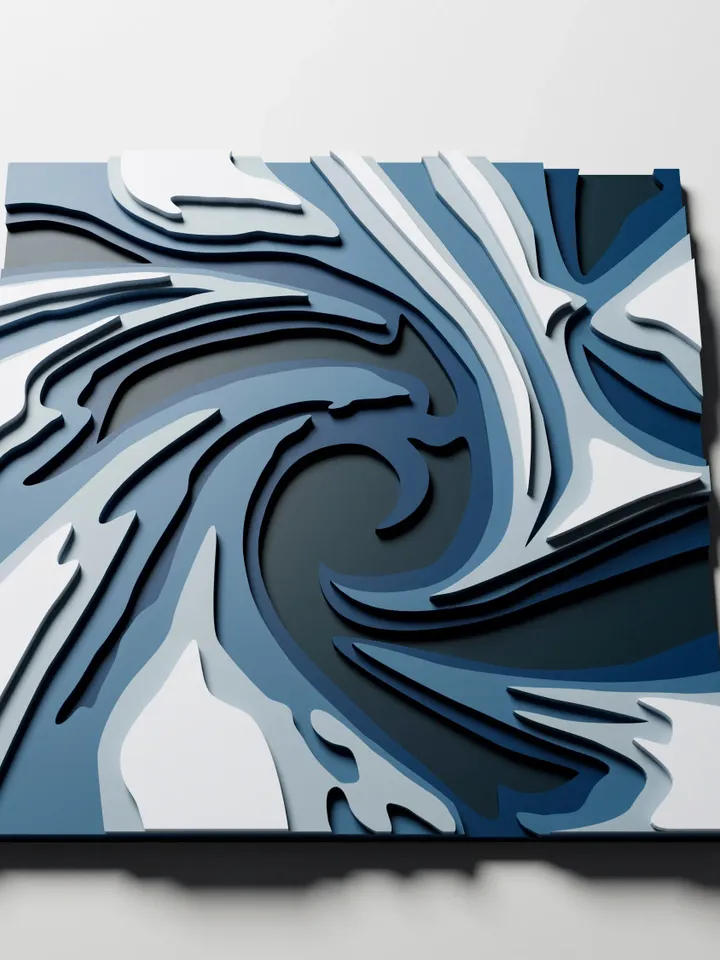 Abstract CNC art. 3d wall art Windstorm. laser cutting files Dxf Svg Crv AI Eps STL. ETP2