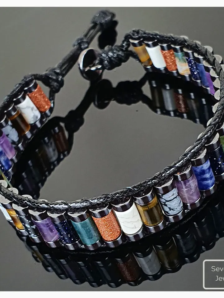 Authentic Gemstone Bracelet, Tiger's Eye, Obsidian, Sunstone, Sodalite, Amethyst, Howlite, Indian Agate, GoldStone, Genuine Christmas Gifts