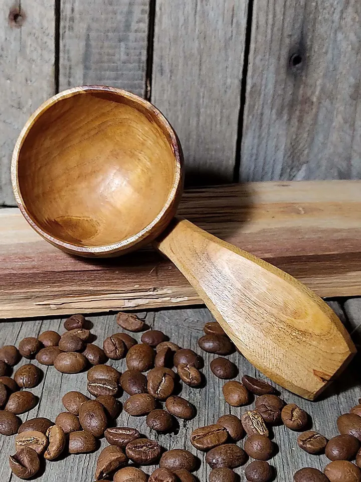 Handmade wooden coffee scoop Tea scoop Wood gift coffee lovers Wood anniversary year Cherry wood spoon anniversary gifts