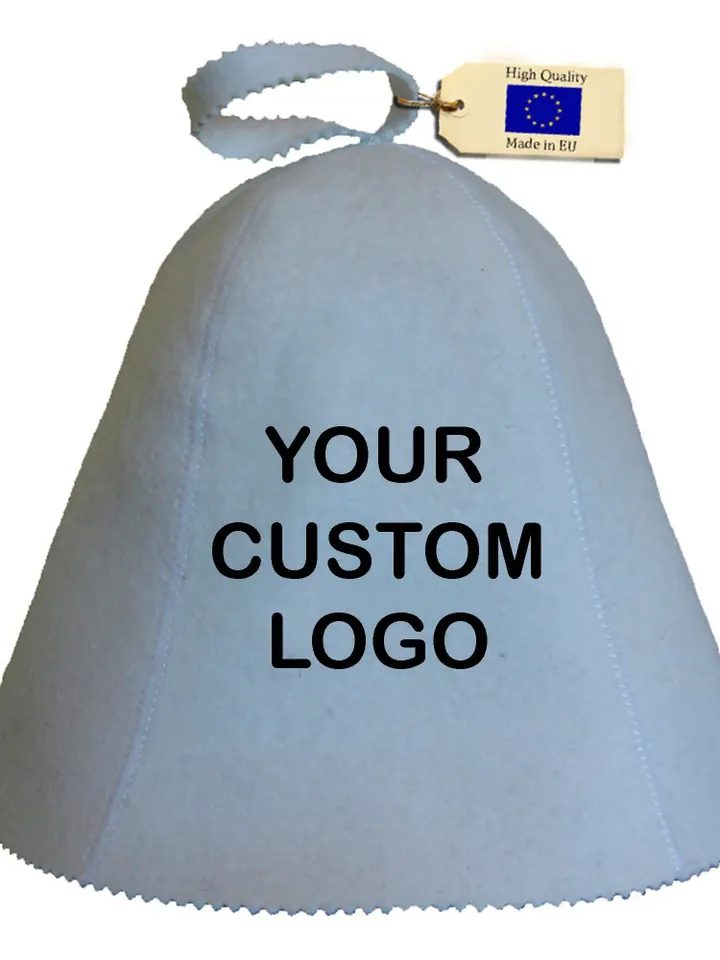 Wool Sauna Hat Dark with custom Logo