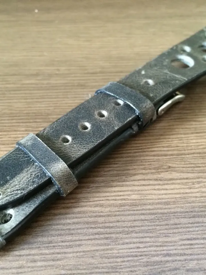 Leather watch straps 20mm in Rally Style, Distress Grey Genuine Leather Watch Band in 19mm Racing Style, Anniversary gifts for boyfriend