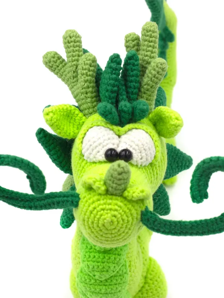 Cute dragon figurine, dragon toy, green dragon plush animal toy, stuffed dragon, mythical creature, kids dragon toy