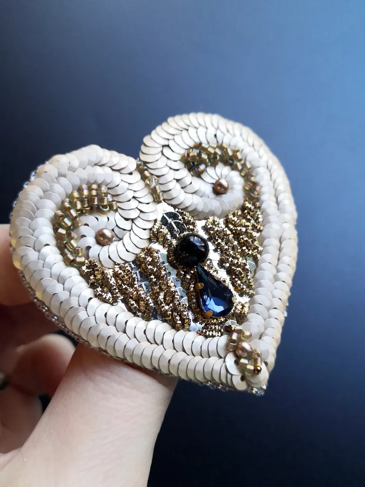 Paired brooch in the form of a heart and a key heart brooch gift for woman