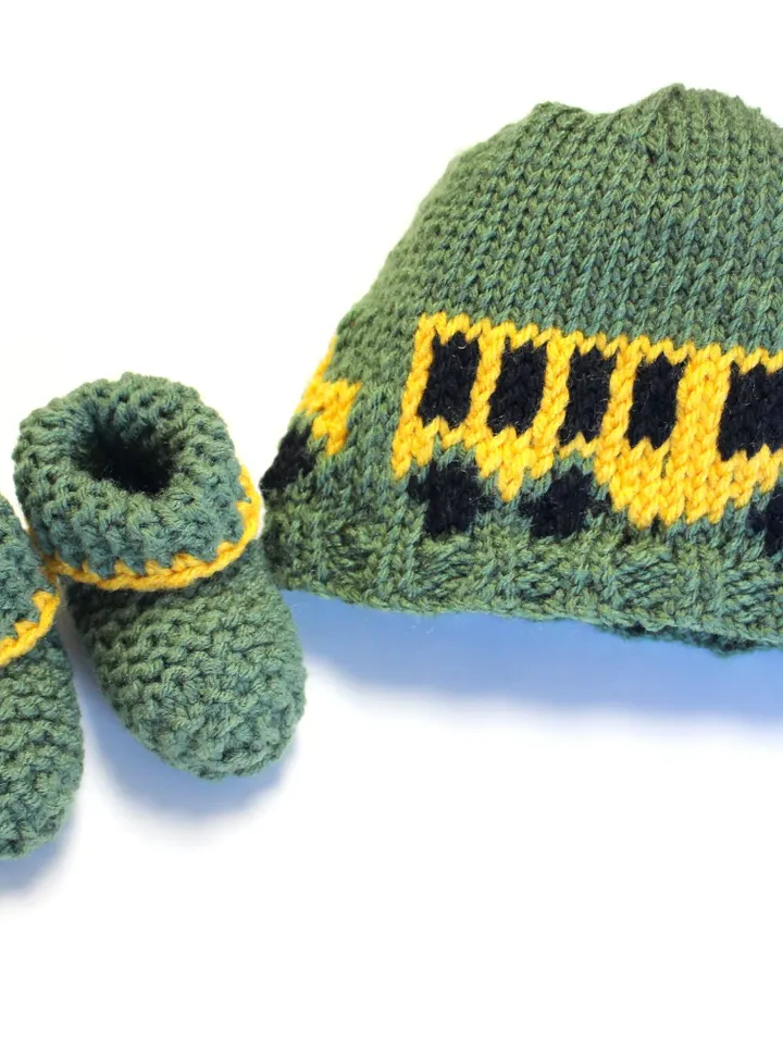 Little Boy's School Bus Hat and Booties Set, Gift Ideas for Little Students, Fun Hats for Little Boys, Christmas or Birthday, Bus Truck Hats