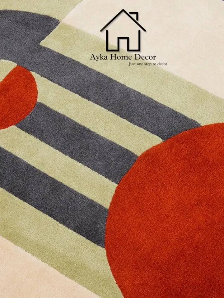 Modern Abstract Irregular Shape Colourful rugHandmade Area Rug Hand Tuft Rugs Morden Rugs for Living Room Rugs Bedroom rug Designer Area Rug