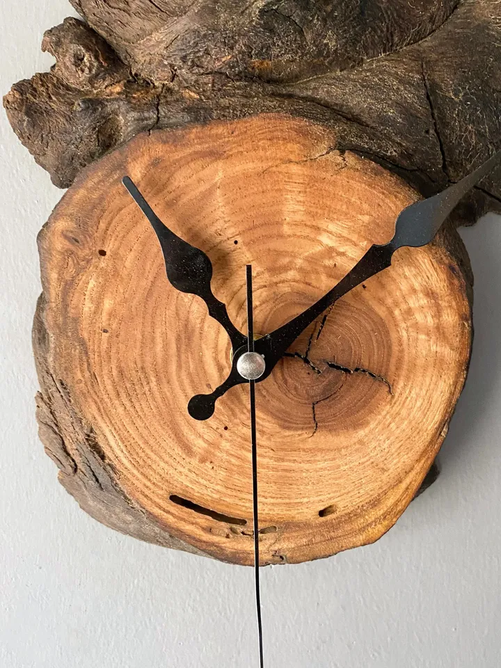 Chestnut Wood Wall Clock, Unique Wall Clock, Farmhouse Wall Clock, Rustic Wall Clock, Small Wall Clock, Handmade Clock