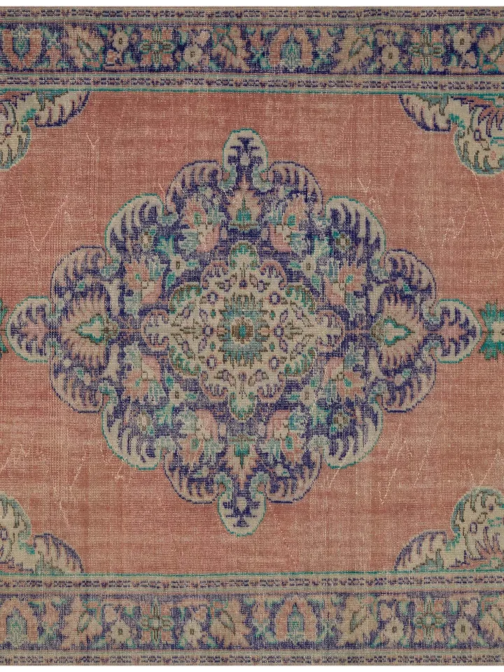 Brighten up your Home with this Vibrant Handmade Orange Turkish Rug