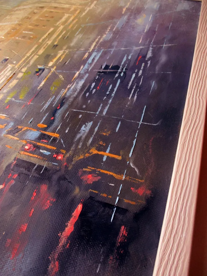 New York Painting "DAY AND NIGHT" Original Painting on Canvas Modern City Painting Original Art by "Walperion Paintings"