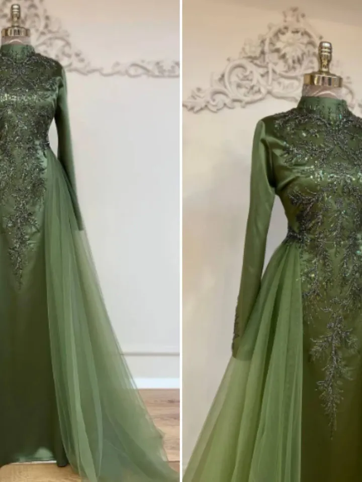 AHUNARE HIJAB - Wedding Dress, Muslim Evening Gown, Nikah, Islamic Wedding, Engagement, Bridesmaid,