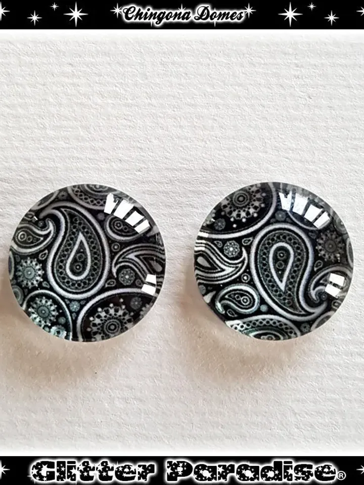 Chingona Dômes - Earrings - Dômes - Paisley - Paisley Earrings - Latina Earrings - Latina Jewelry - Paisley Jewelry - Glitter Paradise®