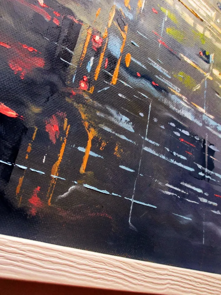 New York Painting "DAY AND NIGHT" Original Painting on Canvas Modern City Painting Original Art by "Walperion Paintings"