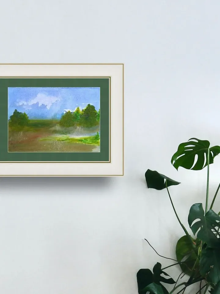 Watercolor paintings of nature Artwork of landscape Original watercolor painting 8.2x11.8 Inches