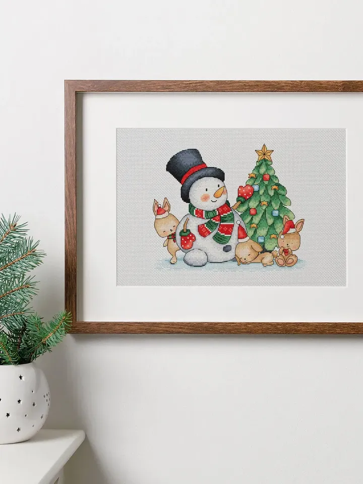 Merry Christmas Cross Stitch Pattern PDF, Bunny Counted Cross Stitch, Cute Rabbit Embroidery Instant Download Digital PDF File