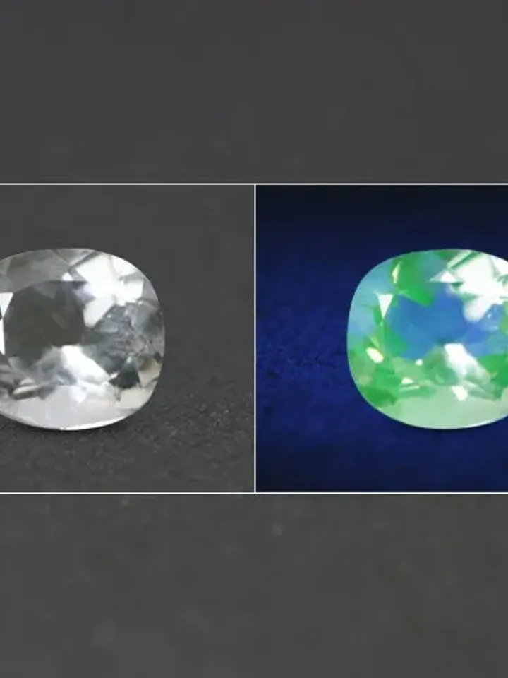 0.76 CT White To Neon Green Uv Full Color Change Genuine Mexican Hyalite Opal