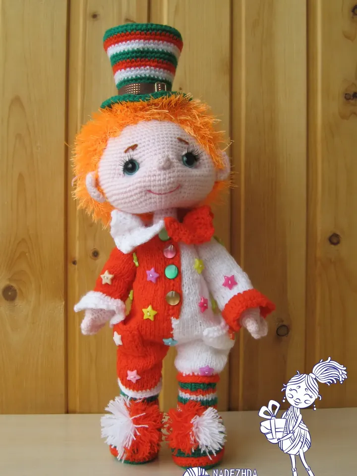 TUTORIAL Kind Ginger Clown crochet and knitting pattern*
