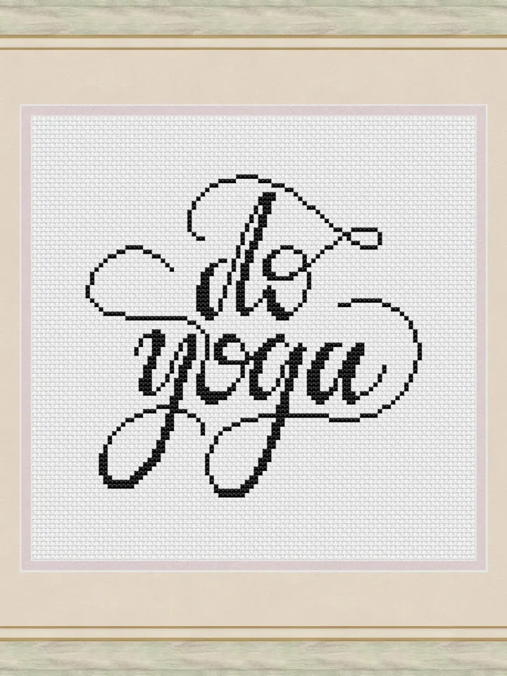Do Yoga Cross Stitch Pattern PDF, Meditation Embroidery Pattern, Yoga Art Cross Stitch Pattern Modern, easy xstitch