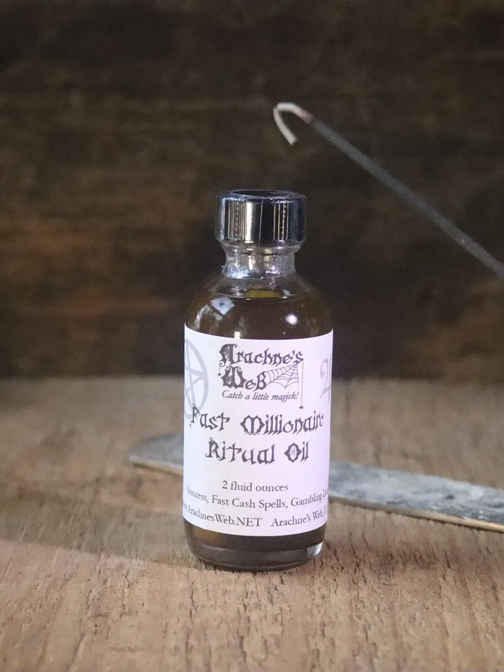 Fast Millionaire Ritual Oil, Anointing Oil for Candles and Tools, Oil for Candle Magick, Witch's Anointing Oil for Fast Money Spells