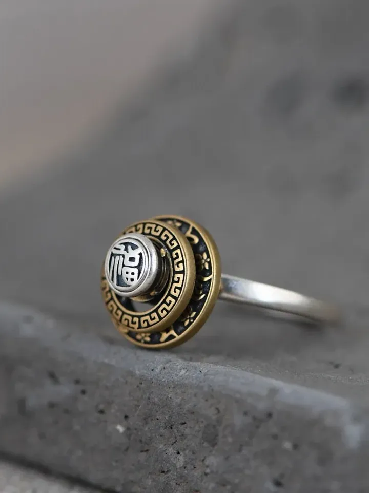 925 Silver Spinner Ring, Unique Spinner Ring, Fidget Spinner Ring, Fidget Ring, Resizeable Spinner Ring, Thailand Ring,Thailand Gift, Fidget