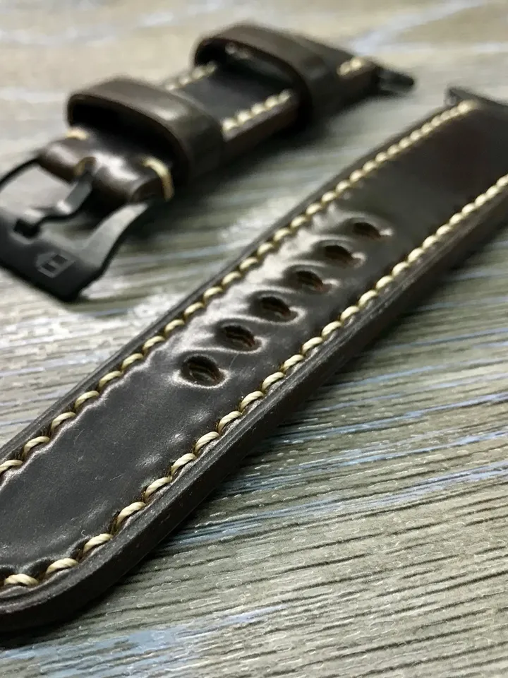 Apple Watch Band, Apple Watch Strap, Horween Shell Cordovan, DK Cognac, leather watch band, Apple Watch 38mm, 42mm, Series 3, FREE SHIPPING