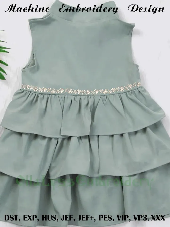 Delicate shamrock endless border embroidery design