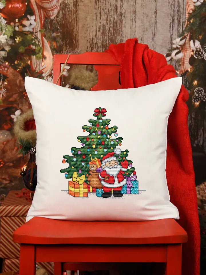 Christmas Santa Cross Stitch Pattern PDF, Winter Counted Cross Stitch, Christmas Counted Cross Stitch Pattern, Instant Download PDF