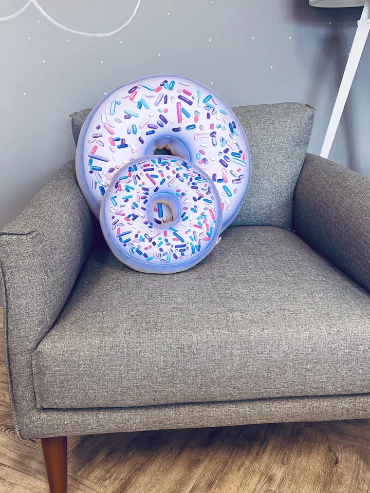 big Donut Pillow / berry color Giant Donut / pastel donut  / Doughnut Cushion / Food Pillow / Kids room pillow