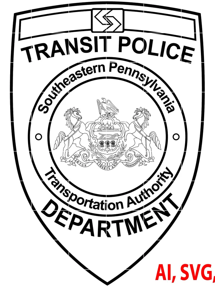 Police Badge, Southeastern Pennsylvania Transit Police Badge, Logo, Seal, Custom, Ai, Vector, SVG, DXF, PNG, Digital