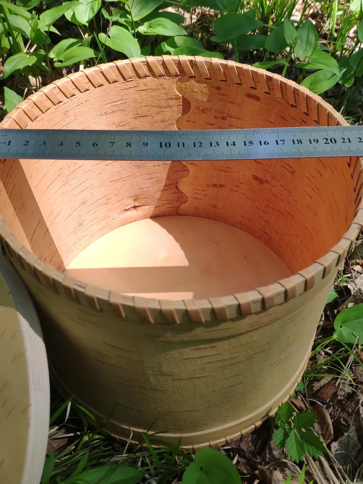 Birch bark box, wood box