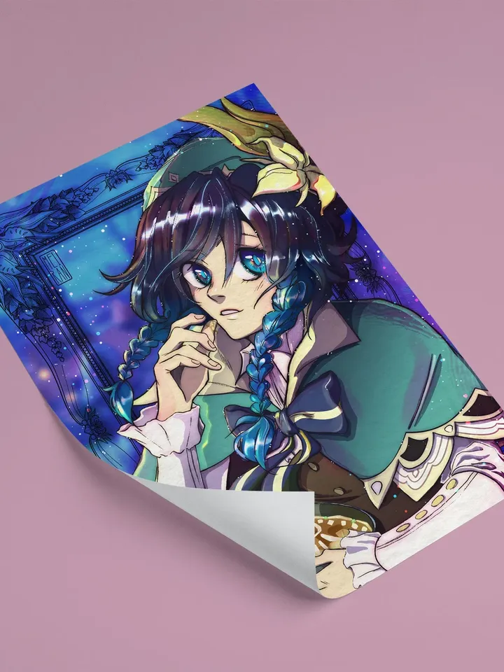 Venti | Genshin Impact Anemo Druck/Poster Matt | Diluc Genshin | A4 Größe (210 x 297mm, 8,3 x 11,7 Zoll)