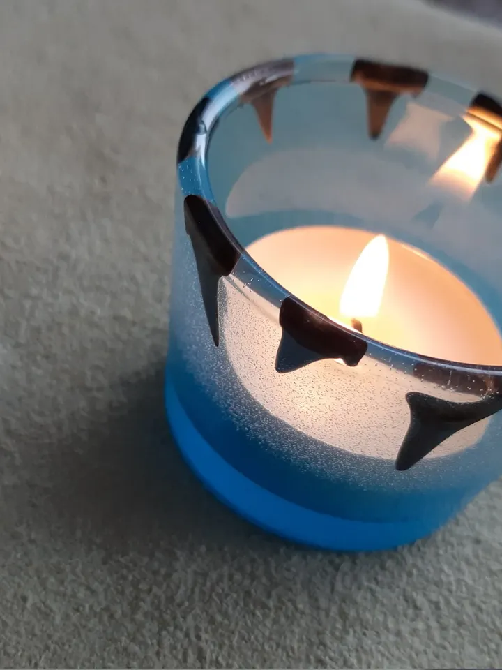 Waxine holder, light, atmospheric, resin