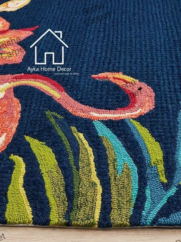 Ayka Bird Hand Tufted 100% Pure Woolen Area Rug For Hall Kitchen Living Room Bed Room Bath Room Dining Room Kids Room Carpet/Christmas Gift