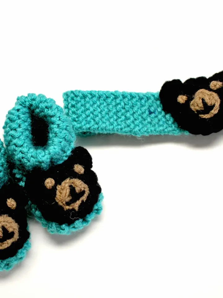 Woodland Bear Headband Booties/Shoes Set for Babies