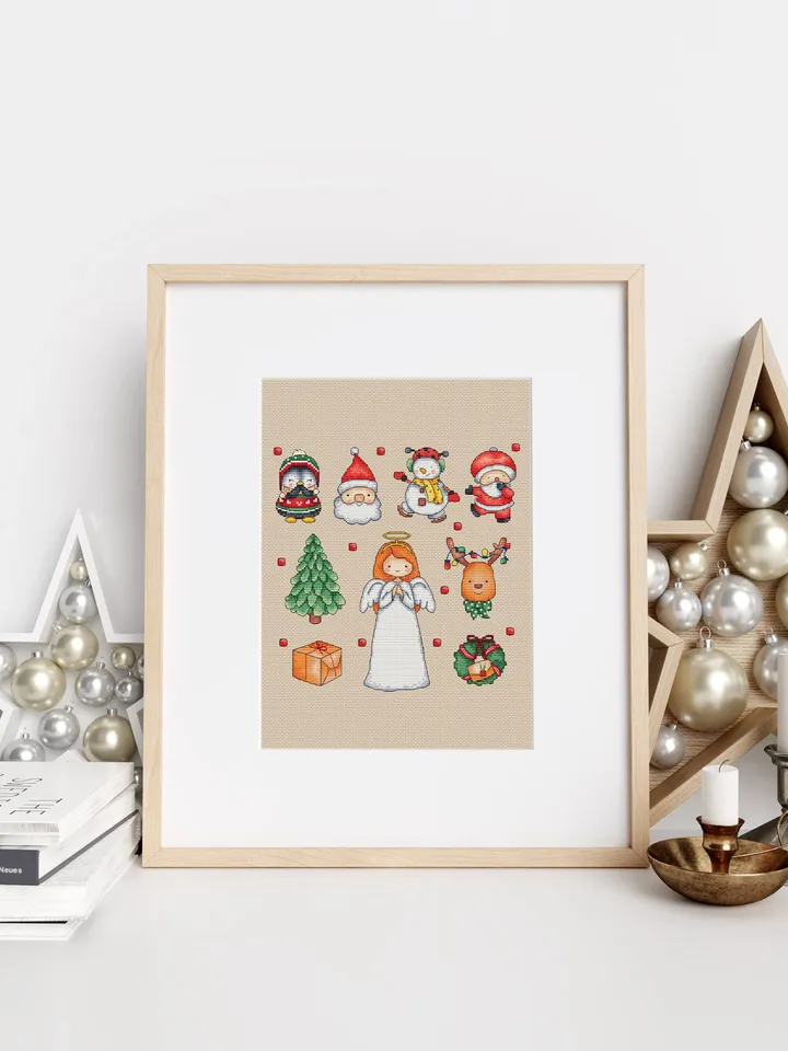 Christmas Sampler Cross Stitch Pattern, Christmas Cross Stitch Chart, Merry Christmas sampler PDF Instant Download