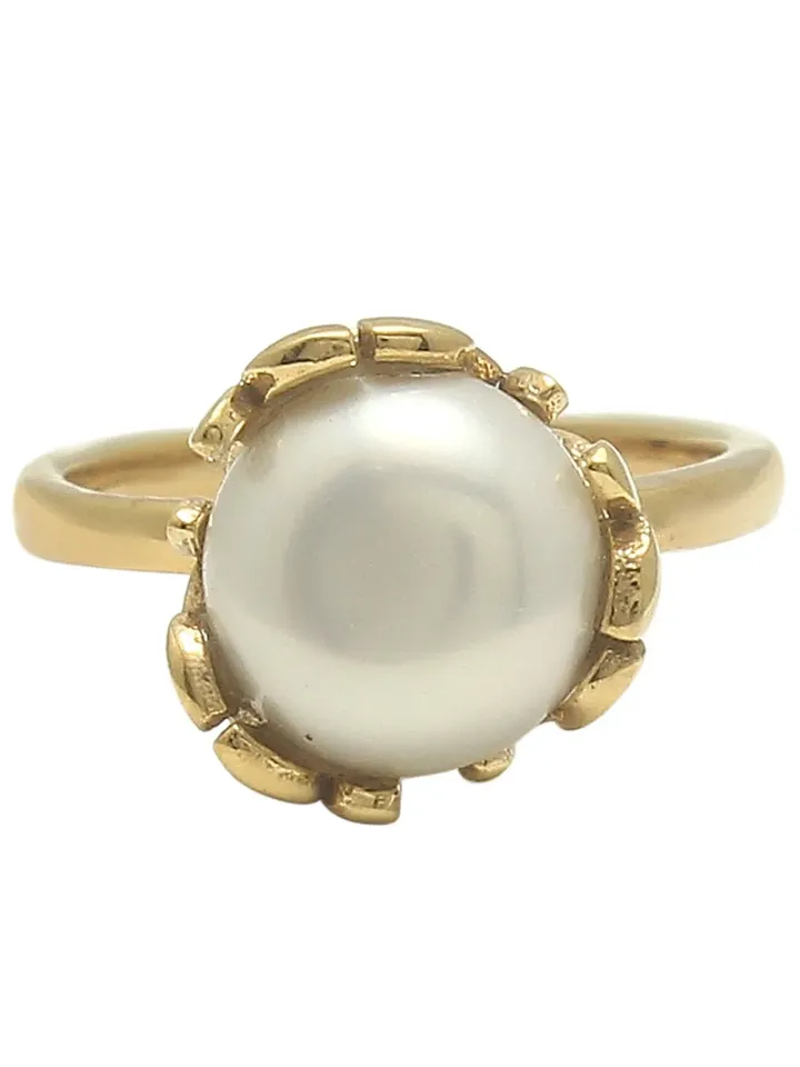 Natural Freshwater Pearl Ring, Solitaire Ring, 925 Sterling Silver Ring, Wedding Gift, Art Deco Engagement, Gift For Her, Antique Ring