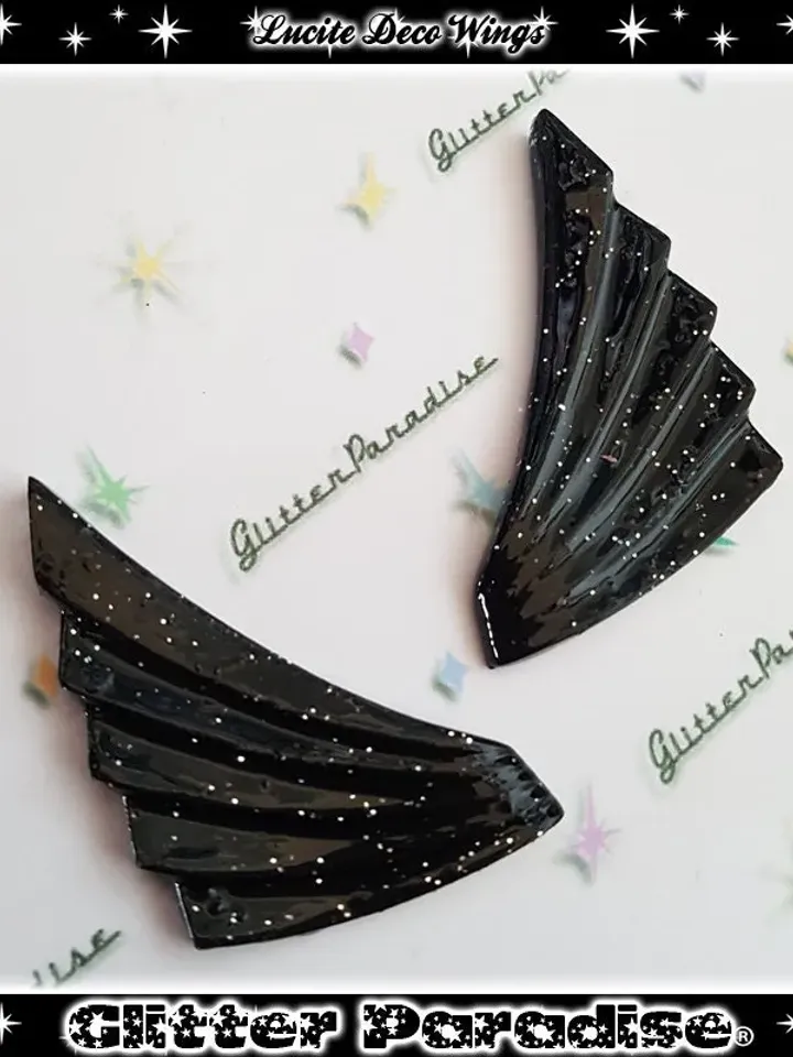 Art-Deco Wings - Earrings - Glitter Jewelry - Wings Earrings - Retro Earrings - Mid-Century Modern - Art-Deco Jewelry - Glitter Paradise®