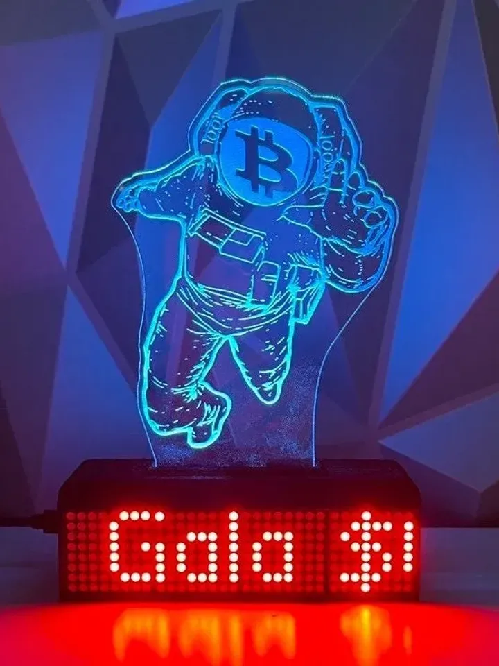 Bitcoin Astronaut RGB Light 5β Crypto Coin Price Ticker Display