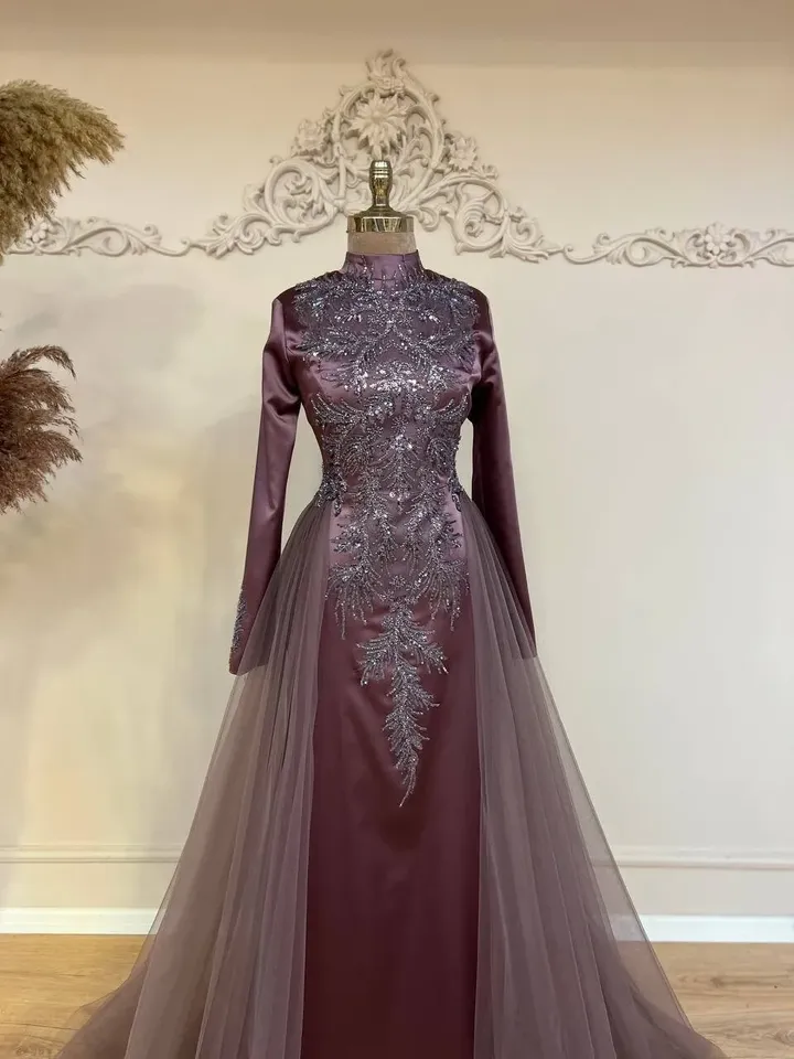 AHUNARE HIJAB - Wedding Dress, Muslim Evening Gown, Nikah, Islamic Wedding, Engagement, Bridesmaid,