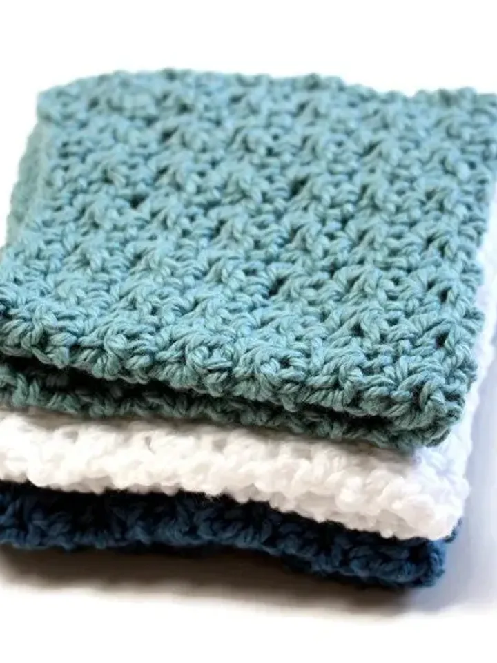 Crochet Washcloth Set, Dishrags for Wedding Gifts, New Home Décor, Bridal Shower Gift Ideas, Gifts for Her, Mother's Day Items, Set of Three