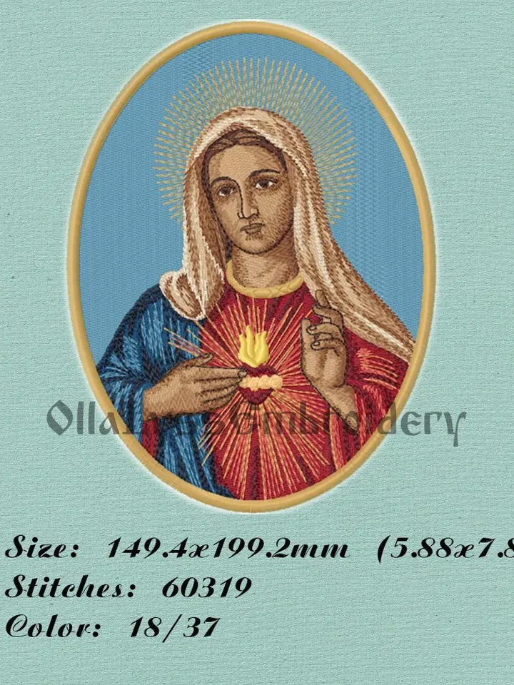 Immaculate Heart Of Mary (Patch) embroidery design