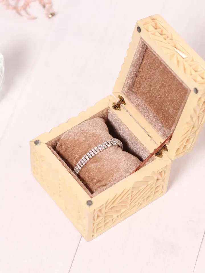 Small Engraved wooden keepsake trinket box, Personalised square wood painted, Personalized wooden jewelry box, Gift box for one watch