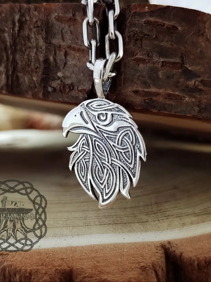 Celtic Eagle Pendant, Celtic Necklace, Animal Necklace, Celtic Pendant, Sterling Silver Eagle, Celtic Jewelry